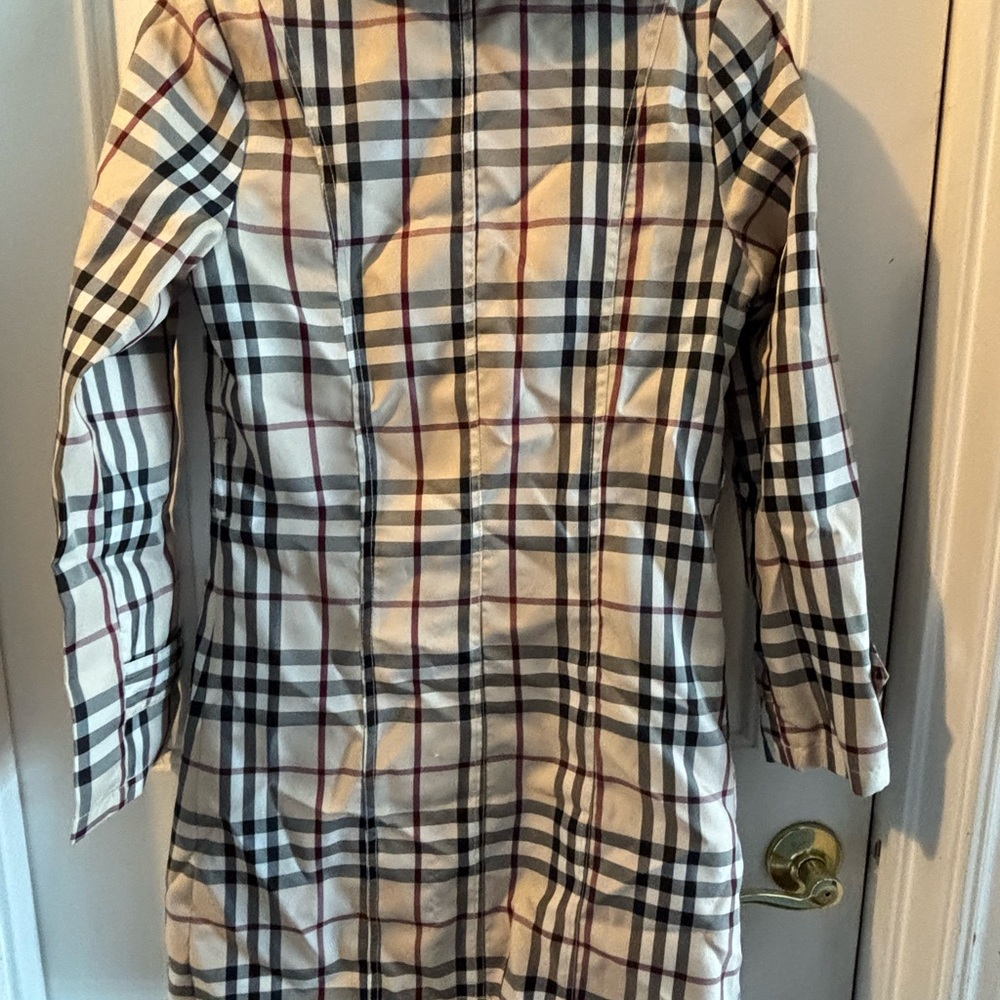 Plaid Double-Breasted Girls Coat - Picture 3 of 5